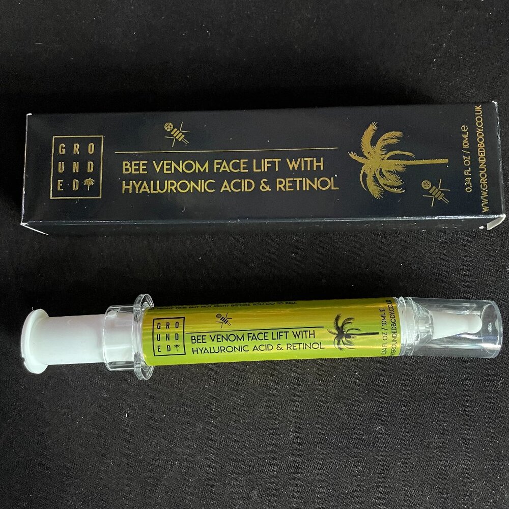 NEW Grounded Bee Venom Face Lift Serum With Hyaluronic Acid+Retinol 0.34oz